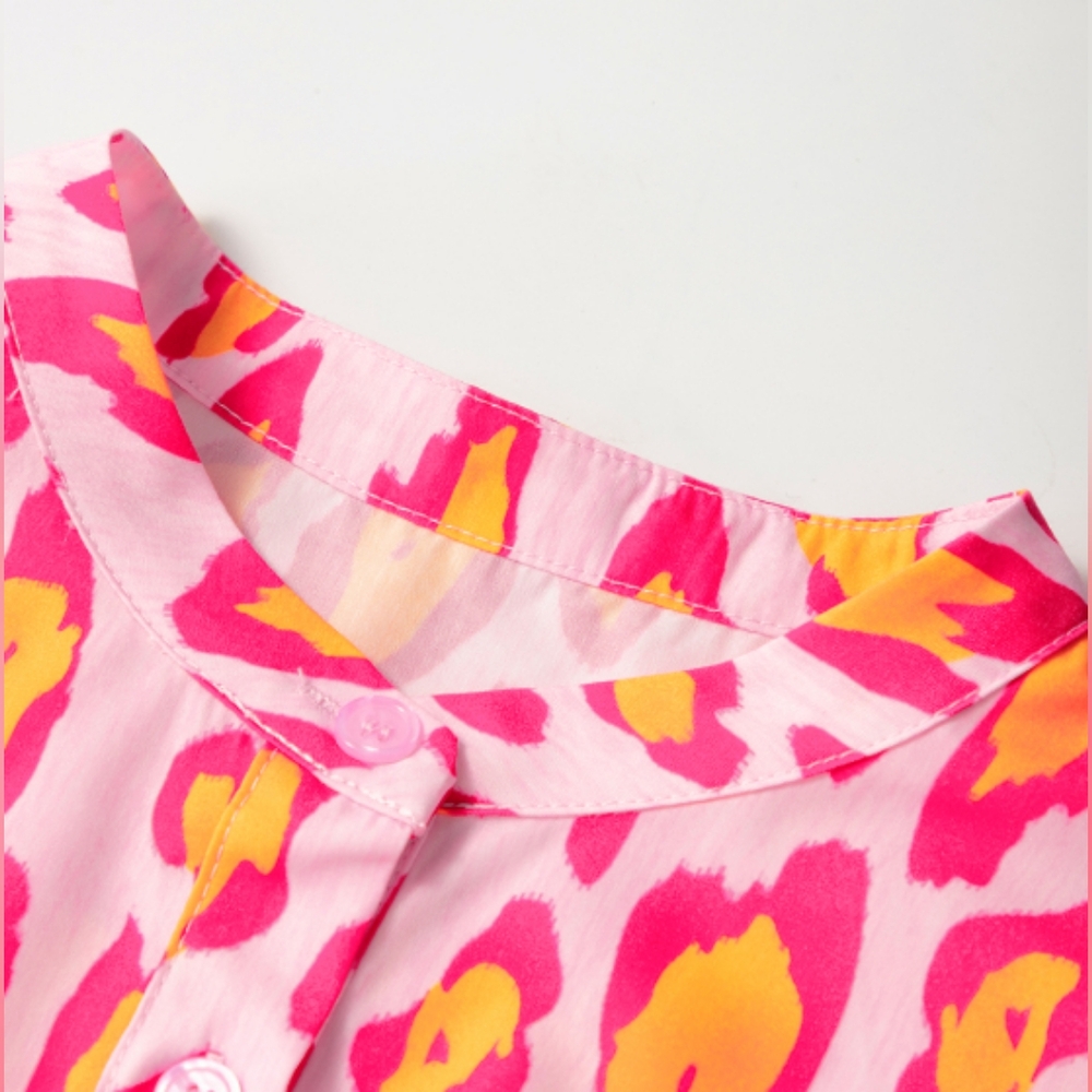 Vibrant Pink and Yellow Animal Print Women's Top - Picture 9 of 10